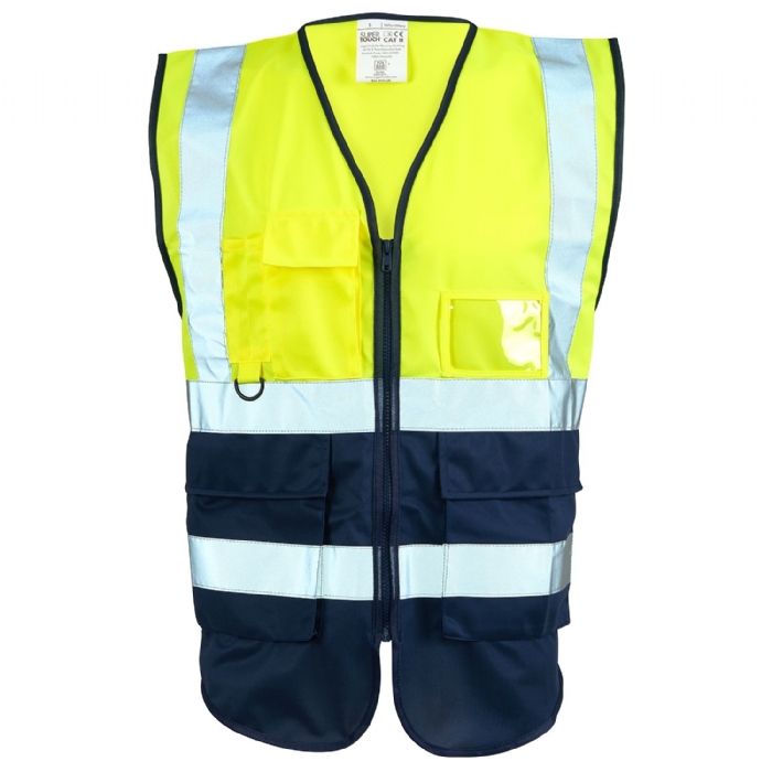 Supertouch Hi Vis Yellow 2 Tone Executive Vest