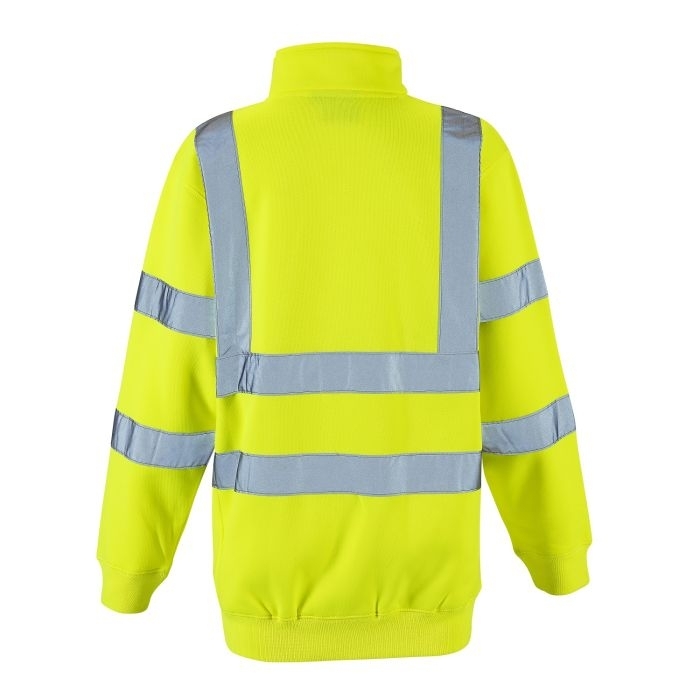 Ladies Hi Vis Yellow Eshaal Zipped Sweatshirt