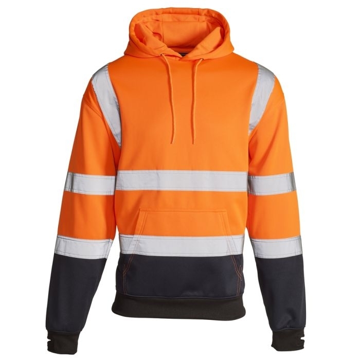 Hi Vis Orange 2 Tone Hooded Sweatshirt