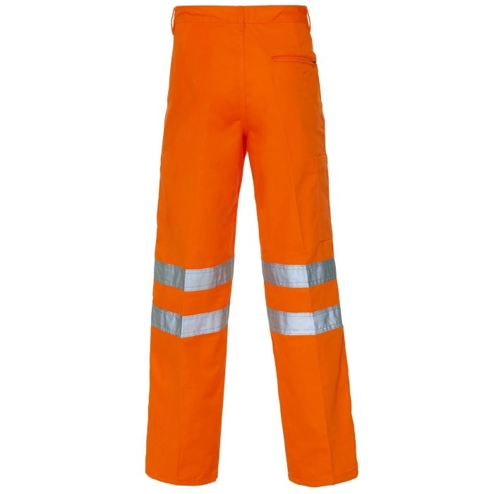 Hi Vis Orange Polycotton Trousers - Knee Band