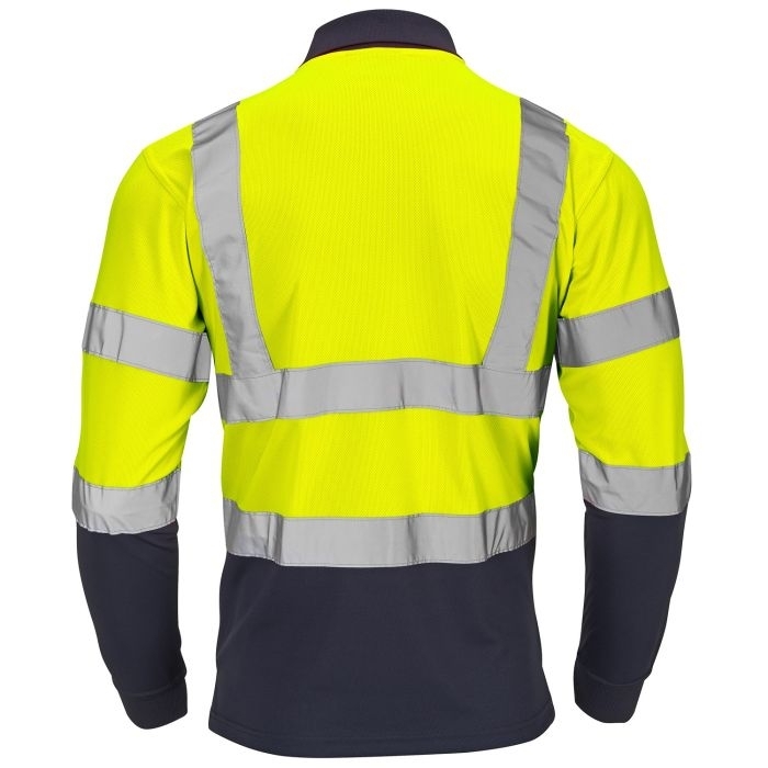 Hi-Vis 2 Tone Yellow Long Sleeve Polo Shirt