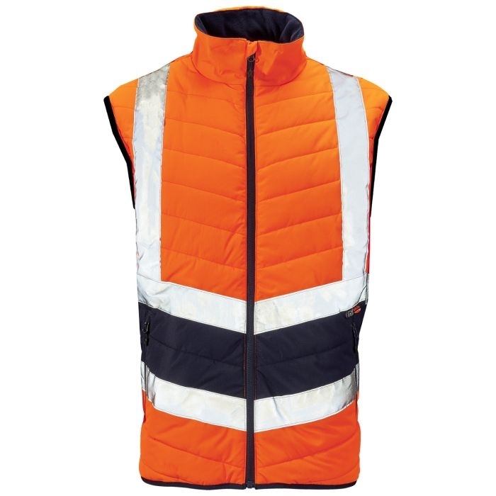 Hi Vis Orange 2 Tone Puffer Bodywarmer