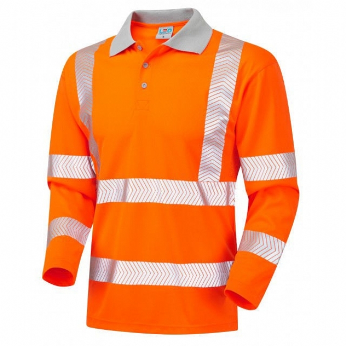 HIVIS BARRICANE COOLVIZ PLUS POLO LONG SLEEVE, ORANGE