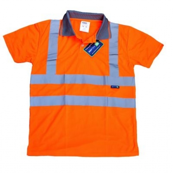 HI VIS SHORT SLEEVE POLO SHIRT, ORANGE