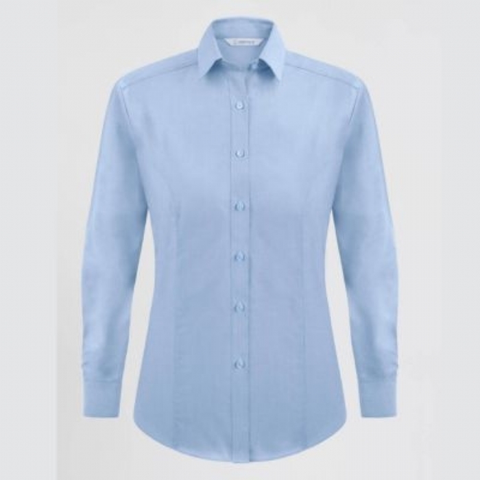 MEGAN LADIES L/S OXFORD SHIRT, LIGHT BLUE