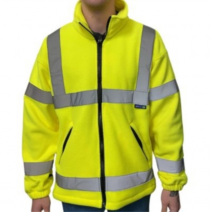 BODYTECH HIVIS FLEECE JACKET, YELLOW