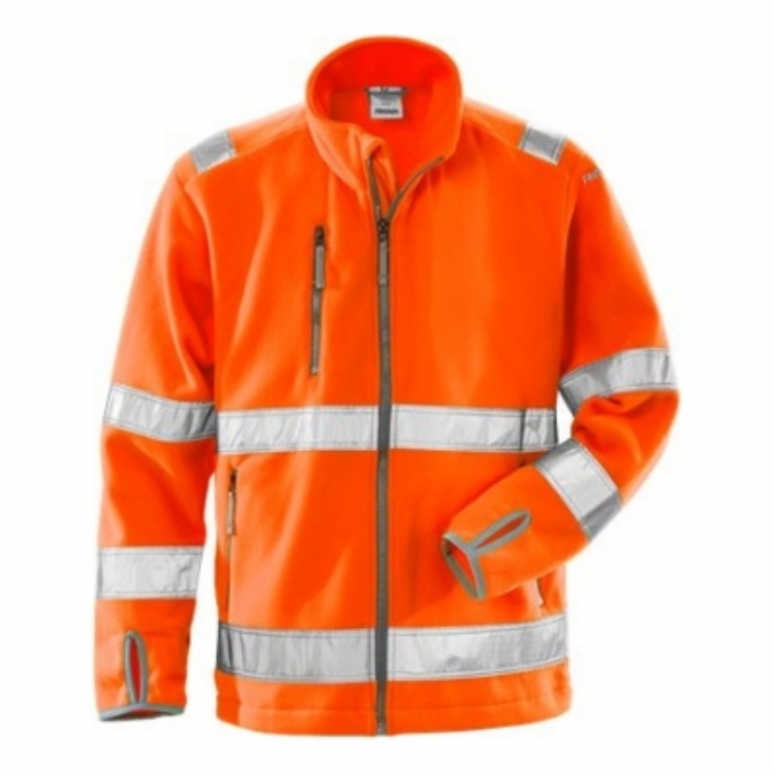 FRISTADS HIVIS CLASS 3 FLEECE JACKET, ORANGE