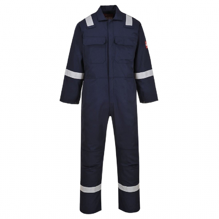 NAVY BIZWELD IONA FLAME RETARDANT REFLECTIVE COVERALL