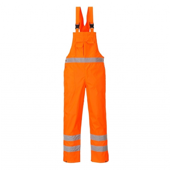 HI-VIS BREATHABLE RAIN BIB AND BRACE, ORANGE