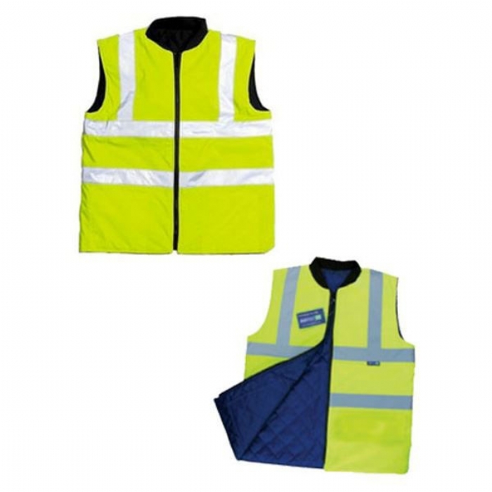BODYTECH HI VIS REVERSIBLE BODYWARMER, YELLOW