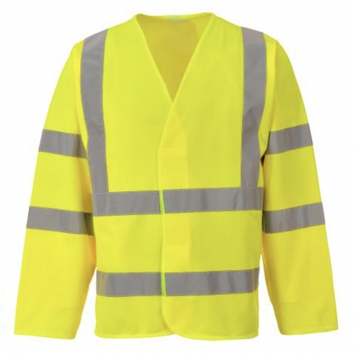 HI VIS LONG SLEEVE VEST, YELLOW