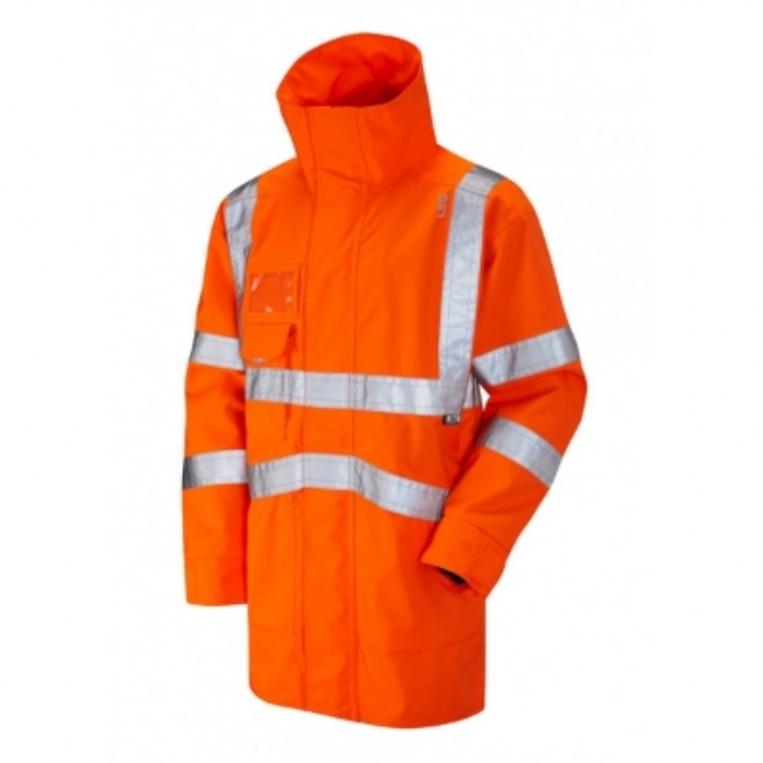LEO CLOVELLY HIVIS BREATHABLE COAT, ORANGE