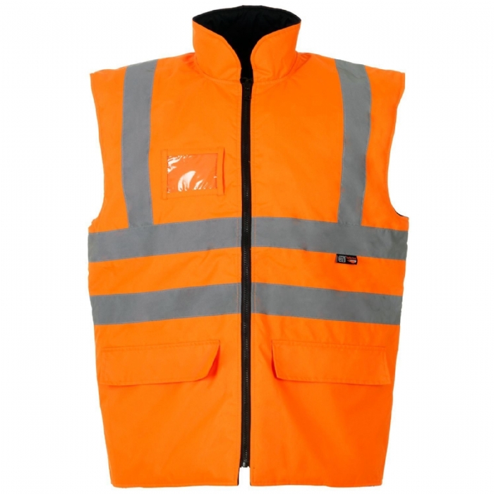 SUPERTOUCH HIVIS ORANGE BODYWARMER, QUILTED