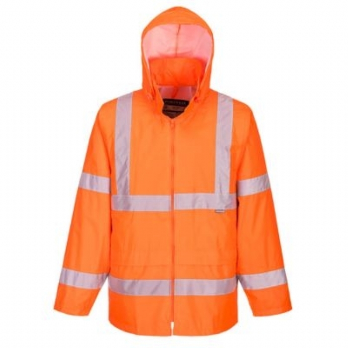 PORTWEST HIVIS UNLINED RAIN JACKET, ORANGE