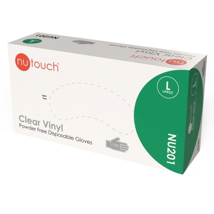Nutouch Clear Vinyl Powder Free Disposable Glove