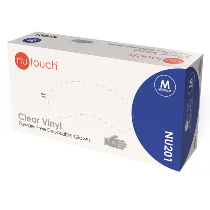 Nutouch Clear Vinyl Powder Free Disposable Glove