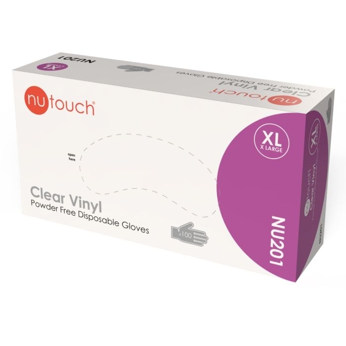Nutouch Clear Vinyl Powder Free Disposable Glove