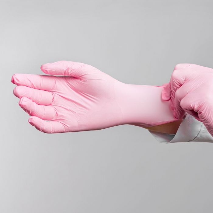 Nutouch Pink Nitrile Powder Free Disposable Glove