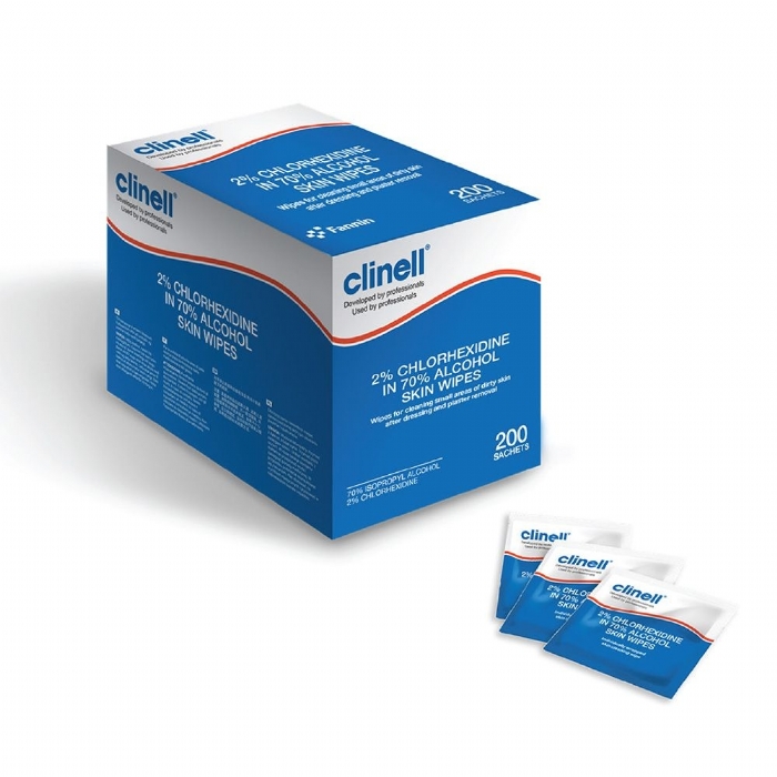 Clinell 2% Chlorhexidine in 70% Alcohol Skin Wipes