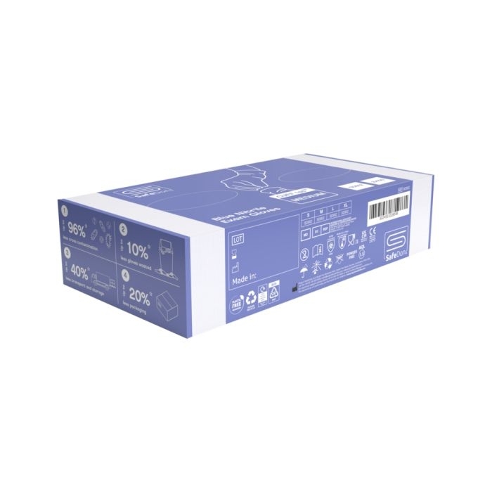 SafeDon SD912 Blue Nitrile Powder Free Exam Gloves