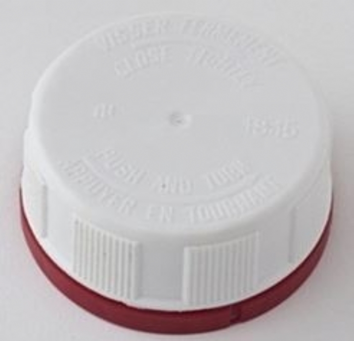 42mm Plastic White Cap Child Resitant with EPE Wad 