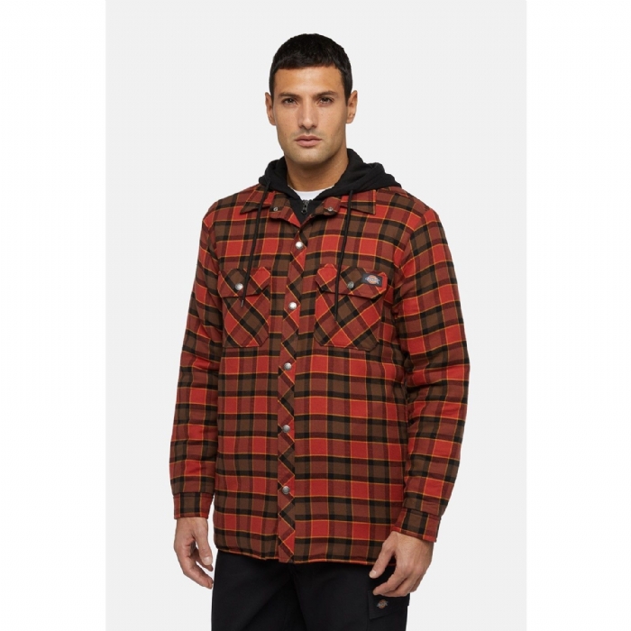 Dickies Fleece Hooded Flannel Shirt – Warm Lined Workwear Shirt Jacket
