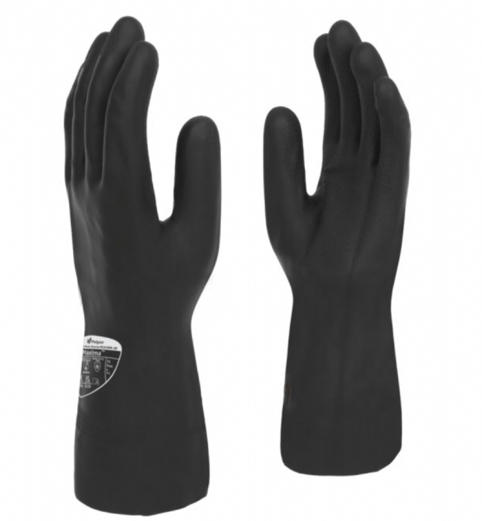 Polyco Maxima 30 cm Heavy Duty Flock Lined Natural Rubber Glove