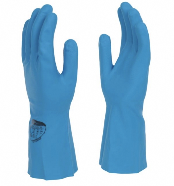 Polyco Nitri-Tech® III Blue Flock Lined 33cm Nitrile Rubber Glove