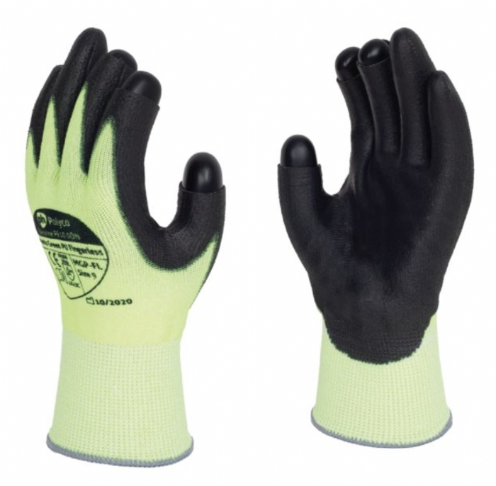 Polyco Matrix Green PU Fingerless Cut Resistant PU Palm Coated Glove
