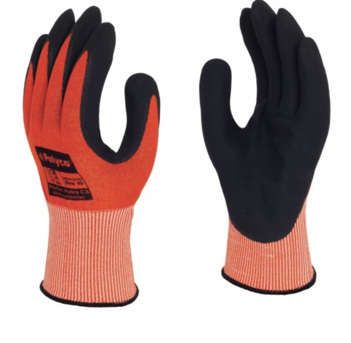 Polyco Polyflex Hydro C3 Cut Resistant Foamed Nitrile Palm Coated Glove