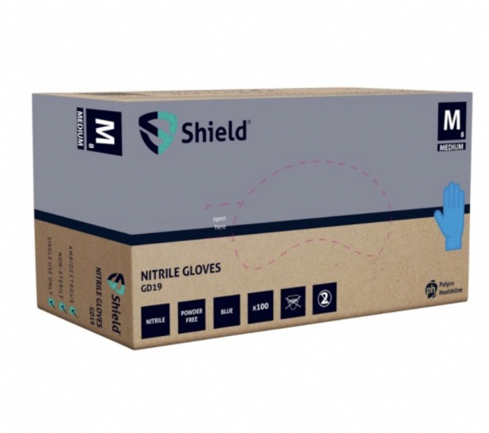 Polyco GD19 Blue Nitrile Powder Free Disposable Glove