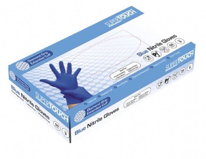 Supertouch Diamond Grip Extended Cuff Nitrile Gloves