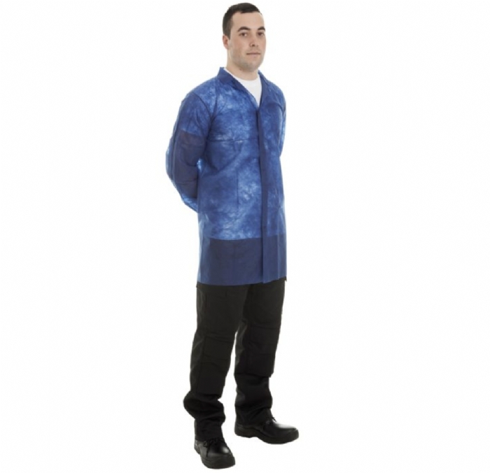Supertouch Non-Woven Visitor Coat with Velcro Fastening