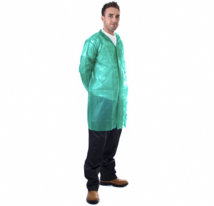 Supertouch Non-Woven Visitor Coat with Velcro Fastening