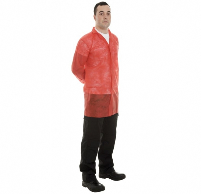 Supertouch Non-Woven Visitor Coat with Velcro Fastening