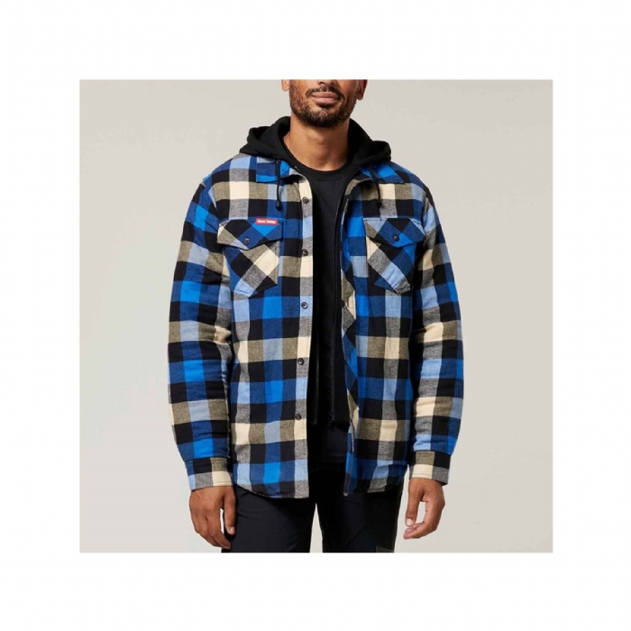 Hard Yakka Quilted Flannel Shacket – Insulated Work Shirt Jacket