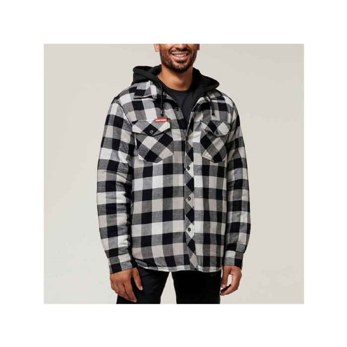 Hard Yakka Quilted Flannel Shacket – Insulated Work Shirt Jacket