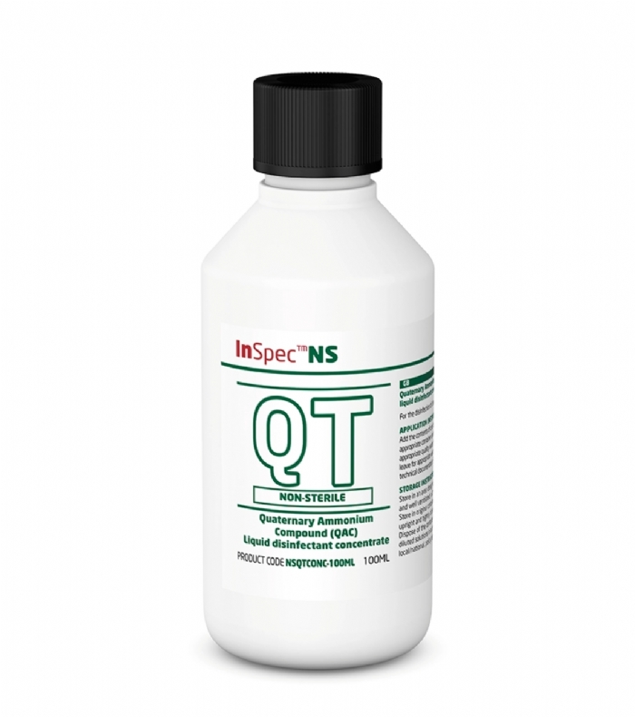 InSpec QT Biocide Solution & Wipes (Non-Sterile) | Quaternary Ammonium Cleanroom Disinfectant