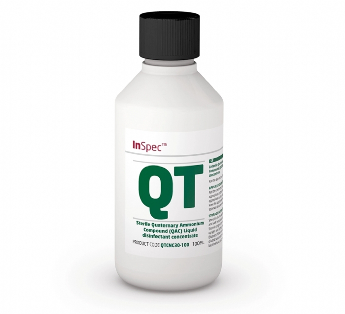 InSpec QT Biocide Solution & Wipes (Sterile) | Quaternary Ammonium Cleanroom Disinfectant