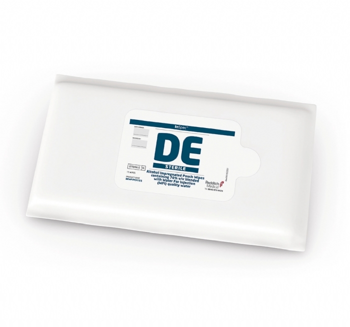 InSpec DE Alcohol Solution & Wipes (Sterile) | Cleanroom Alcohol Disinfectant for GMP Use