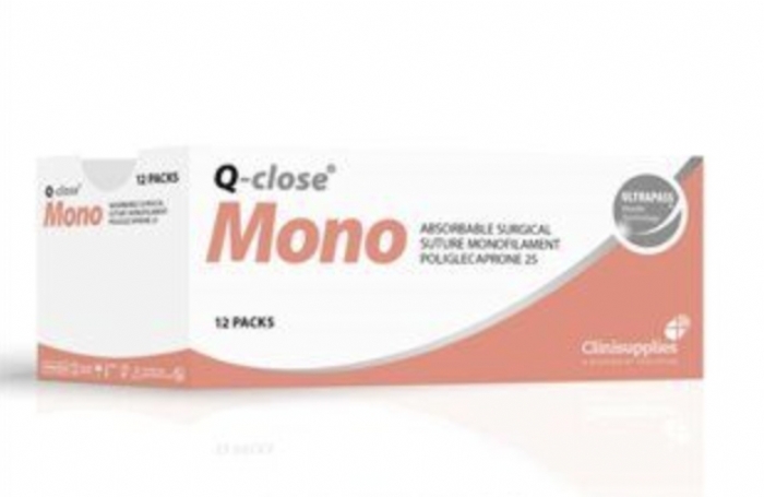 Q-close Mono Absorbable Poliglecaprone Surgical Suture – USP 2-0 – 150 cm – Violet – Non-Needled (Box of 12)
