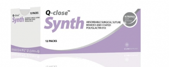 Q-close SYNTH Absorbable Polyglactin 910 Suture – USP 2-0 – 75 cm – Violet – 1/2 Circle Taper Point 30 mm Needle (Box of 12)