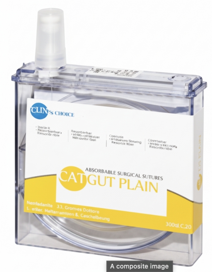 LuxSutures CATGUT PLAIN Veterinary Absorbable Surgical Suture – USP 5 – 30 cm – Beige – Cassette (1 Pc.)