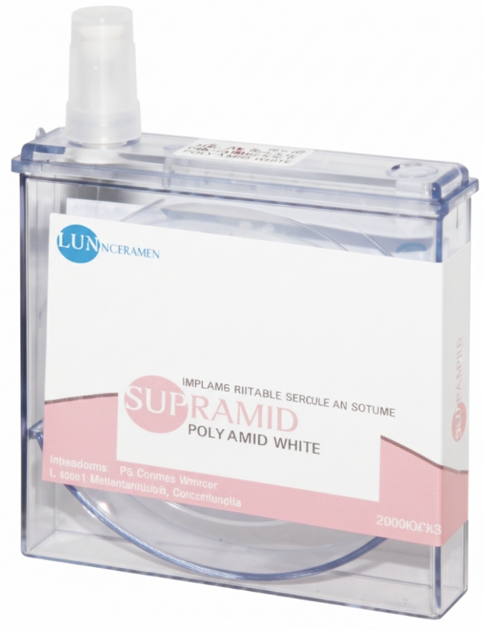 LuxSutures SUPRAMID White Veterinary Pseudo-Monofilament Suture – WITHOUT Solution (Dry) – USP 7 – 30 cm – White (1 Pc.)