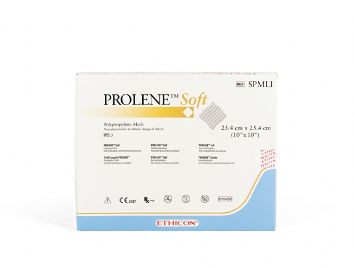 Ethicon PROLENE Soft Polypropylene Flat Mesh Non-Absorbable Surgical Hernia Repair Mesh – 35.6 cm × 30 cm – Rectangle – Macroporous Polypropylene – SPMXXL (Box of 3)