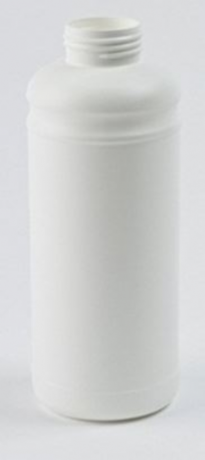 1 Litre Plastic White Cylindrical Bottle UN Fluorinated with 45mm Neck 